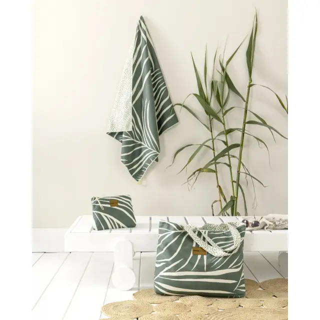 Νεσεσέρ Θαλάσσης 25x17 2 Οψεων Nima Botanical Green-Ecru 100% Microfiber 3