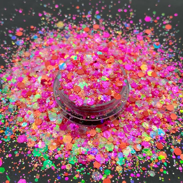 Chunky glitter 20gr, Ροζ mix