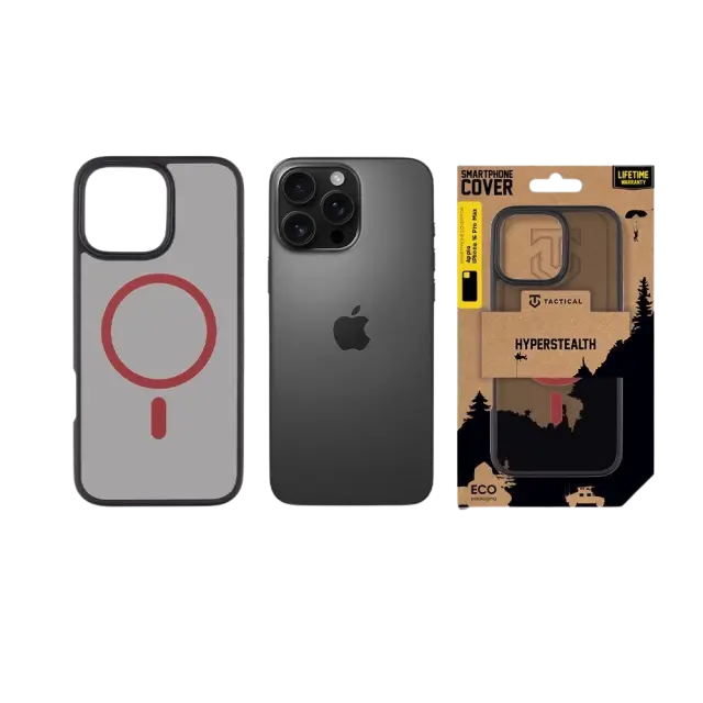 Tactical MagForce Hyperstealth 2.0 Cover for Apple iPhone 16 Pro Max Black/Red 3