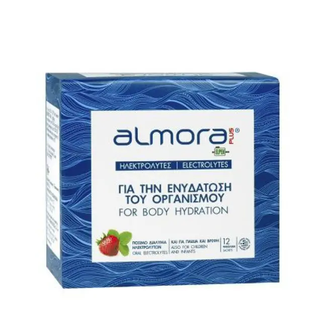 Elpen Almora Plus 12sachets (Πόσιμο Διάλυμα Ηλεκτρολυτών για την Ενυδάτωση του Οργανισμού Με Γεύση Φράουλα)