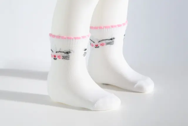 Socks Baby Eye Cat Λευκό