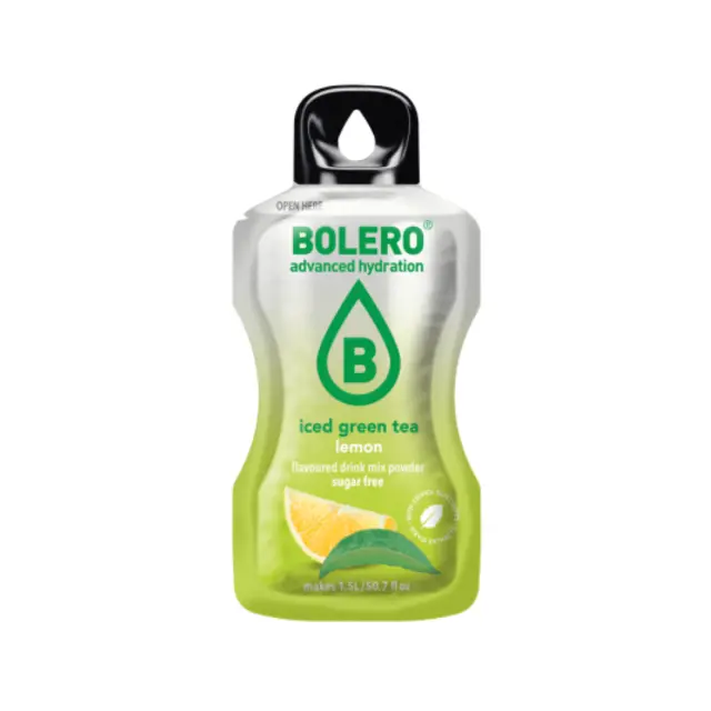 BOLERO Iced Green Tea Lemon – χυμός σε σκόνη για 1,5L (σακουλάκι 9γρ)