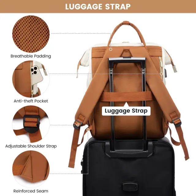 Γυναικείο Σακίδιο Φορητού Υπολογιστή Lovevook WB1577 beige/brown - One Size 3
