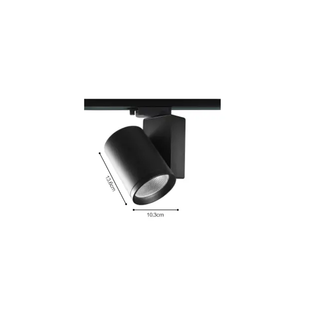 InLight Σποτ τριφασικής ράγας LED 30W 3CCT με επιλογή εναλλαγής μοιρών σε μαύρη απόχρωση D:10,3cmX13,6cm ( T3-06500-Black) 2