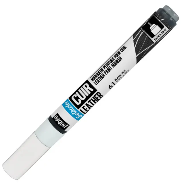 Pebeo Μαρκαδόρος Δέρματος Setacolor Leather Μύτη 0.7mm - 61 Pure White