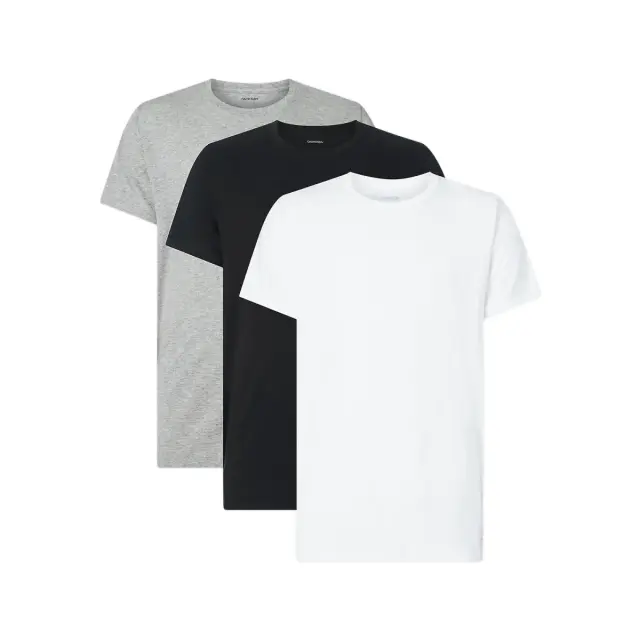 Calvin Klein Ανδρική Φανέλα Κοντό Μανίκι Cotton Classics - Τριπλό Πακέτο, Χρώμα Μαύρο-Λευκό-Γκρι - M