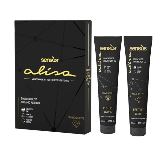 Sensus Alisa Diamond Liss Maintenance Kit (Restore Shampoo 180ml & Restore Butter 180ml) + Δώρο μια no tangle βούρτσα