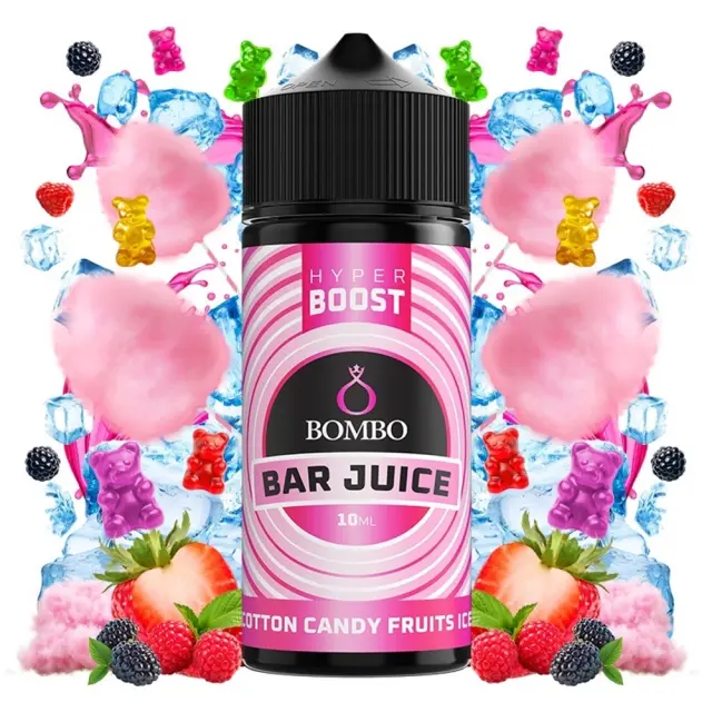 Bombo Bar Juice Hyper Boost Cotton Candy Fruits Ice 10ml/120ml FS