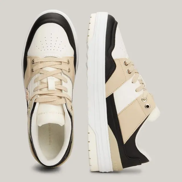 Tommy Hilfiger - Δερμάτινα Γυναικεία Sneakers Th Monogram Basket Sneaker Lo FW0FW07756-AES Μπεζ - 41 3