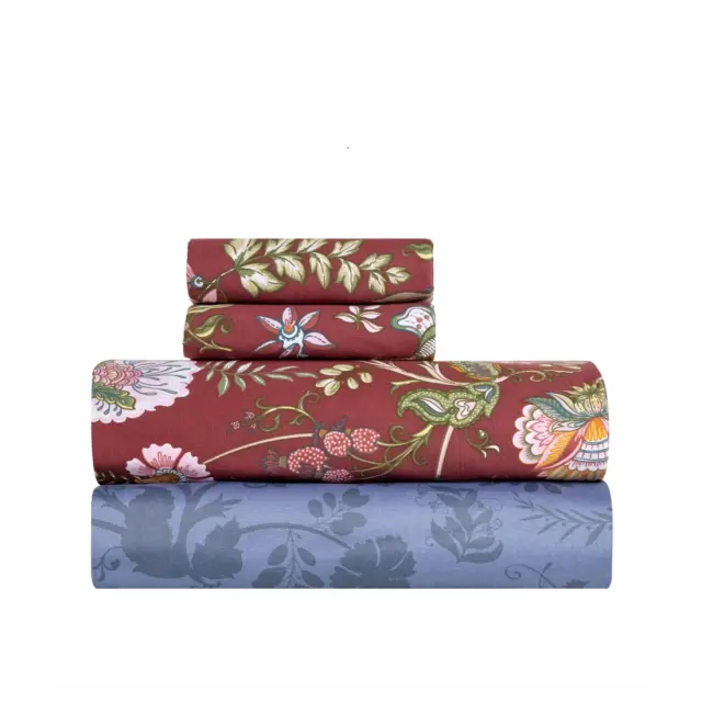 Σετ Σεντόνια Υπέρδιπλα 4 Τεμαχίων Kentia Cortney Terracotta-Green-Blue-Pink 240x270 3