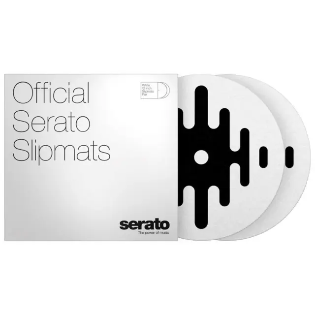 SERATO SERATO DJ LOGO SLIPMATS- BLACK ON WHITE (PAIR) 12"
