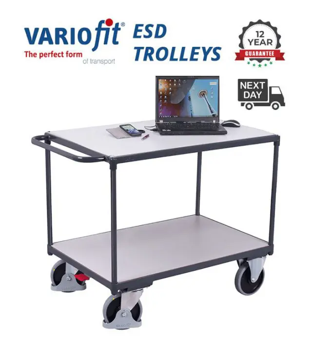 Variofit sw-600.557 Τρόλεϊ Μεταφοράς ESD 2 Επιπέδων για Φορτίο Βάρους ως 250kg 2