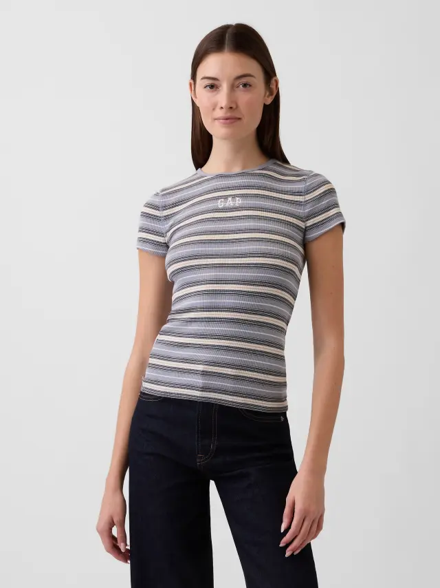 Γυναικεία Μπλούζα Modern Rib με Λογότυπο Gap blue stripe
