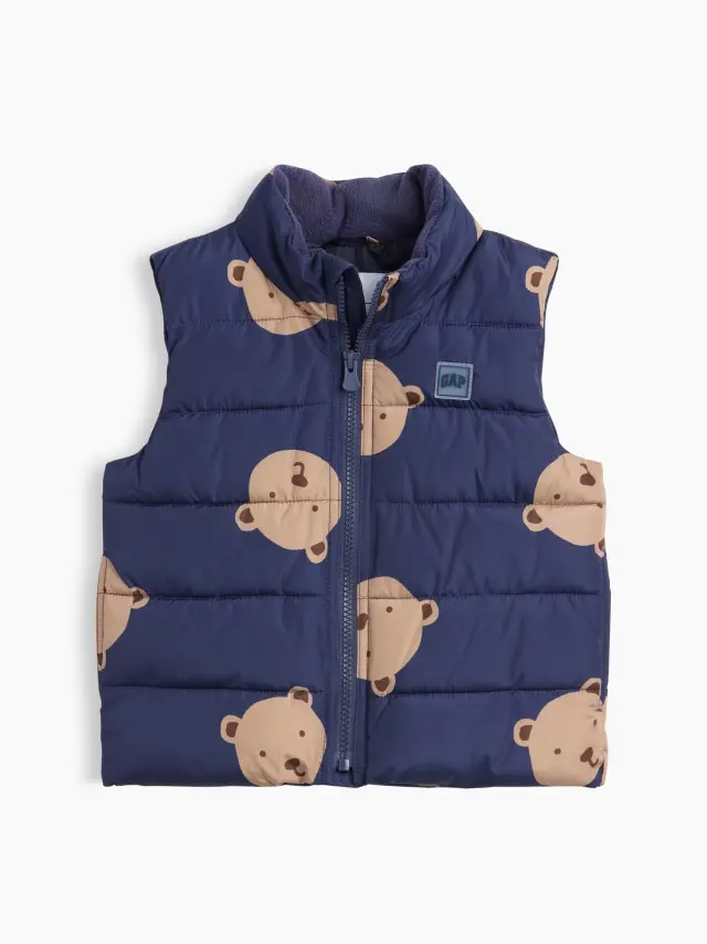 Νηπιακό babyGap Αμάνικο Φουσκωτό Μπουφάν New Navy - 4YRS