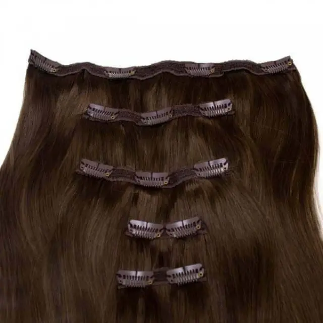 SEAMLESS1 HAIR EXTENSIONS ΤΡΕΣΑ ΜΕ ΚΛΙΠ 5 ΚΟΜΜΑΤΙΑ ESPRESSO 55ΕΚ