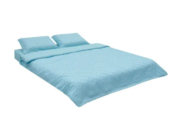Σετ King Size Παπλωματοθήκη, Σεντόνι & 2 Μαξιλαροθήκες Heinner Home από βαμβάκι 132TC, με διαστάσεις 200x220cm - Μπλε HR-4KSBED-TFBLUE 2
