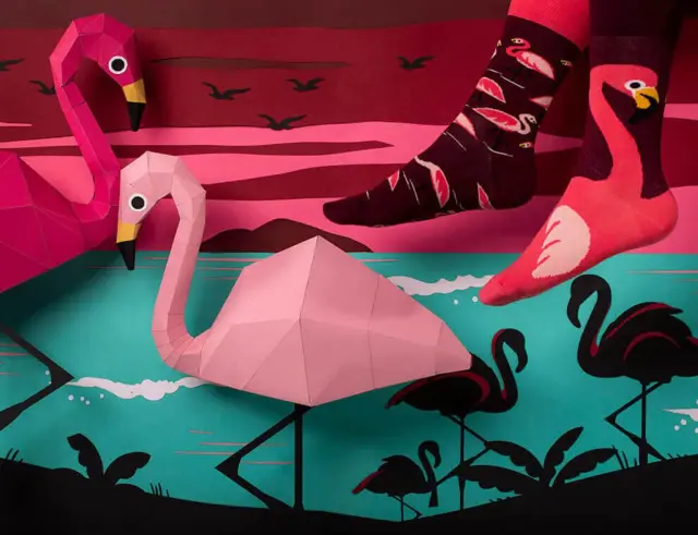 Κάλτσες Pink Flamingo Many Mornings με μέγεθος 43-46 - ΕνηλίκωνPink Flamingo Regular 43-46 3