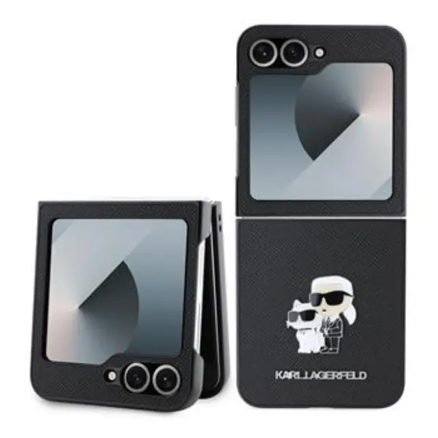 Karl Lagerfeld PU Saffiano Karl and Choupette Case for Samsung Galaxy Z Flip 6/7FE Black