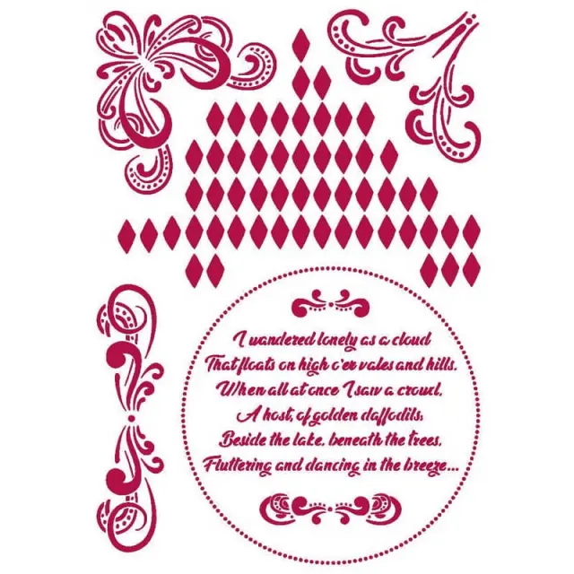 Στένσιλ Stamperia - 21x29.7cm - Romantic Threads Corners