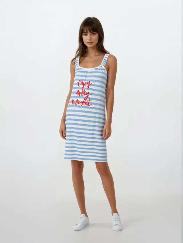 S759 - Blue Cloud - NIGHTGOWN STRIPES