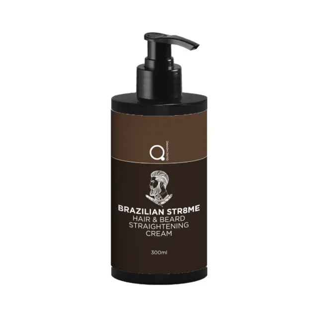Hair and Beard Straightening Cream 300ml Brazilian STR8ME by Qure - Ισιωτική Κρέμα για Μαλλιά και Γένια