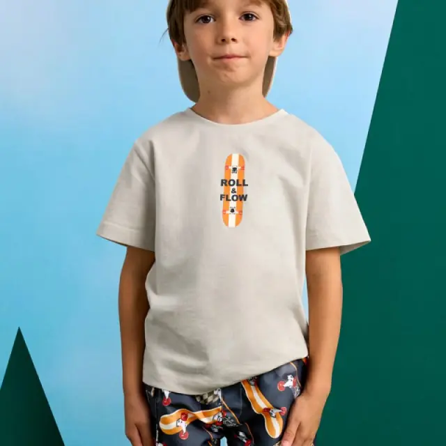 Mini 2 έως 10 ετών Μαγιό βερμούδα σταμπωτή ανθρακί