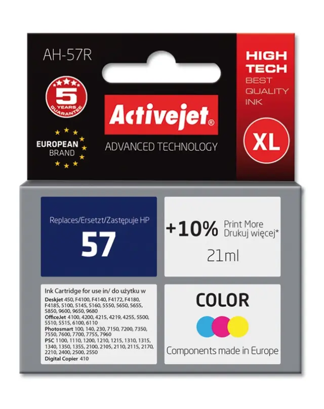 Activejet AH-57R ink for HP printer - HP 57 C6657A replacement - Premium - 21 ml - color