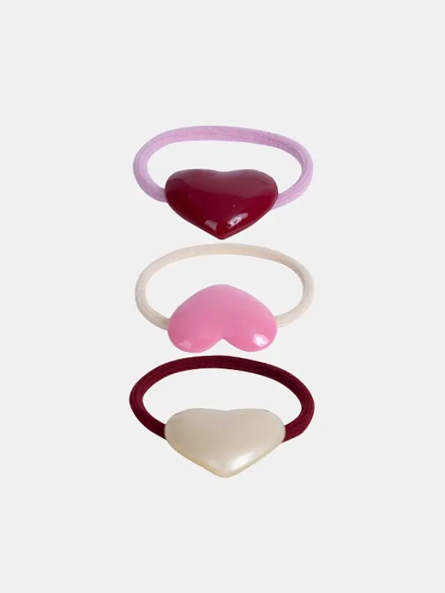 Παιδικά Λαστιχάκια Μαλλιών Heart Charm ΠΟΛΥΧΡΩΜΟ - One Size 2
