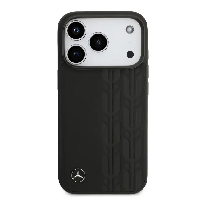 Mercedes Leather Laurel Leaves MagSafe Case for iPhone 17 Pro Black 3