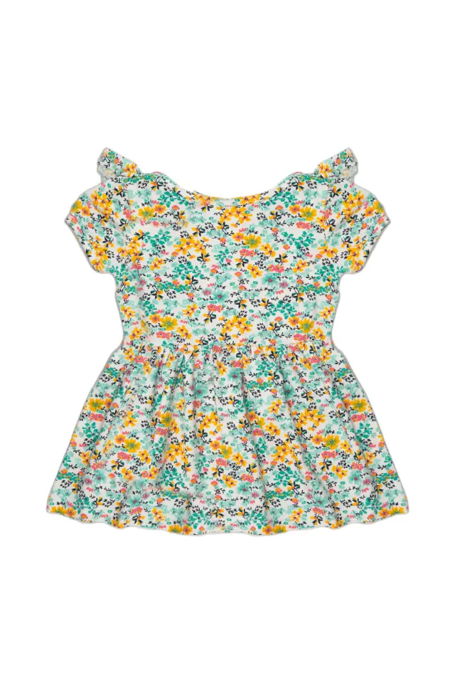 Φόρεμα Kid Floral με Βολάν Καφέ 2
