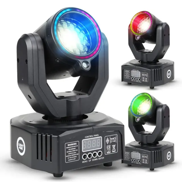 LIGHT4ME MAGIC HEAD moving head FX LED DMX gobo beam ring laser green 50 mW wireless remote control mounting bracket 6x3W SMD 3535 R/G/B + 12x0.2 SMD 5050 RGB 2