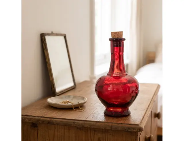 Διακοσμητικό Μπουκάλι με πώμα Glass Drops Navarra (5622DB738) Aπό 100% ανακυκλωμένο γυαλί, Xωρητικότητας 250ml, Διαστάσεων Ø 9 x Υ 15 cm, Terracotta 5622DB738