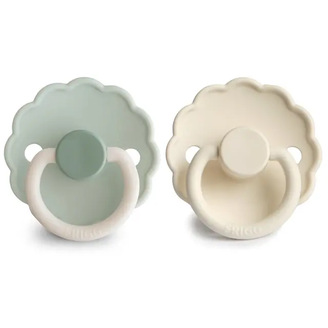 Σετ 2 Πιπίλες Σιλικόνης FRIGG Daisy Little Darling/Cream 6-18 Μηνών Baby Oliver 2