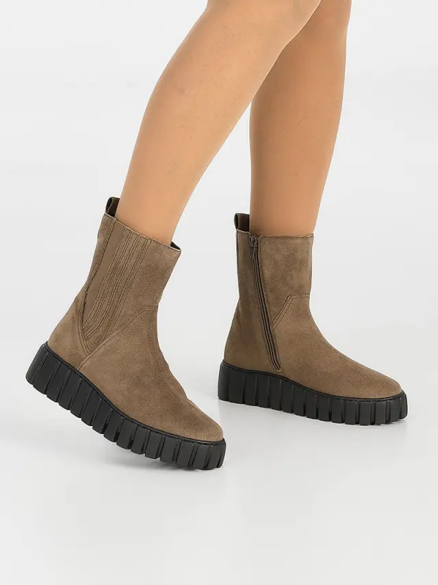Gabor Μποτάκια Γυναικείο δέρμα Nubuck Γκρί GAB/36481 001-MOHAIR - 40 2
