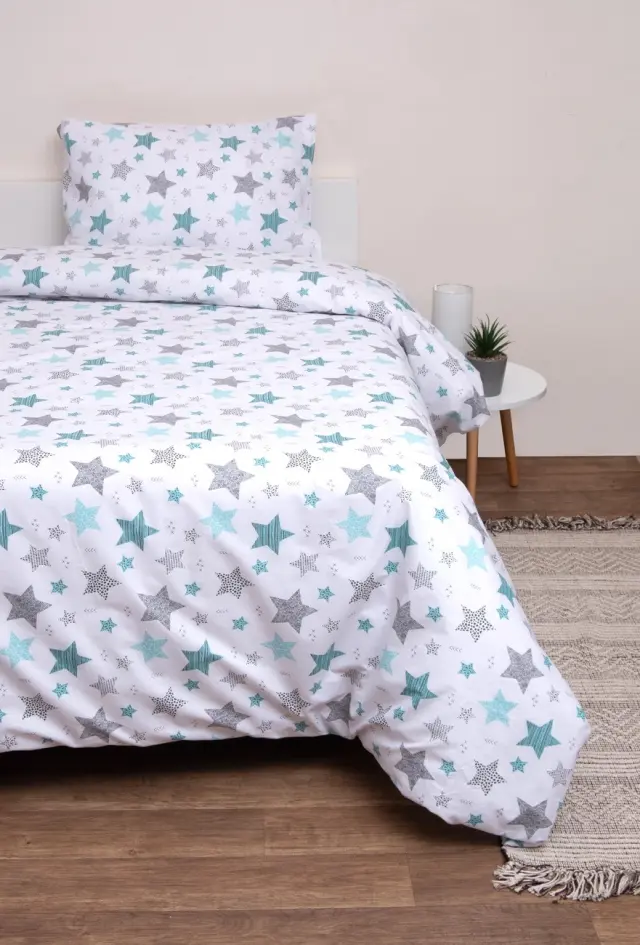 Σετ Κουβερλί 160x240 Μονό Viopros Σείριος Λευκό 100% βαμβακερό