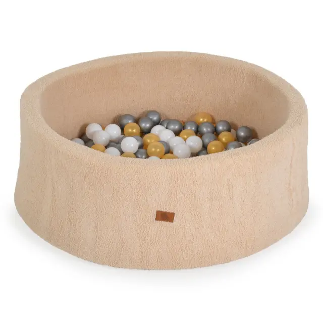 Moni Toys Boucle Soft Ball Pit Παιδική Πισίνα με 200 Μπάλες Beige 12+ Μηνών