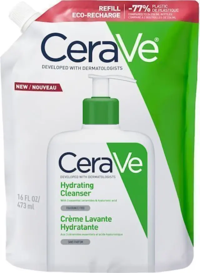 CeraVe Hydrating Cleanser Refill Ενυδατική μη Αφρίζουσα Κρέμα Καθαρισμού για Κανονικές προς Ξηρές Επιδερμίδες για Πρόσωπο + Σώμα 473ml