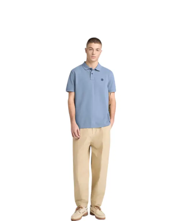 Timberland - Ανδρικό T-shirt Polo με Λογότυπο TB0A6VDP-B88 Σιέλ - M 3
