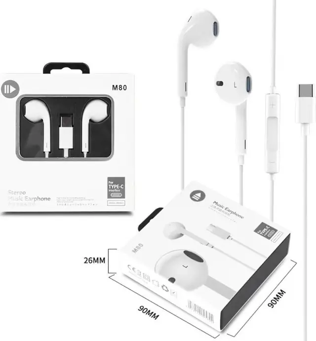 M80 In-ear Handsfree με Βύσμα Lightning Λευκό