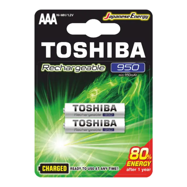 TOSHIBA AAA 950MAH NI-MH ΕΠΑΝΑΦΟΡΤΙΖΟΜΕΝΕΣ ΜΠΑΤΑΡΙΕΣ 2PACK