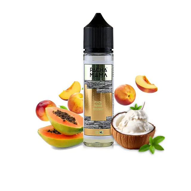 Pacha Mama Peach Papaya Coconut Cream 10ml (60ml) - Charlie's Chalk Dust Flavorshots