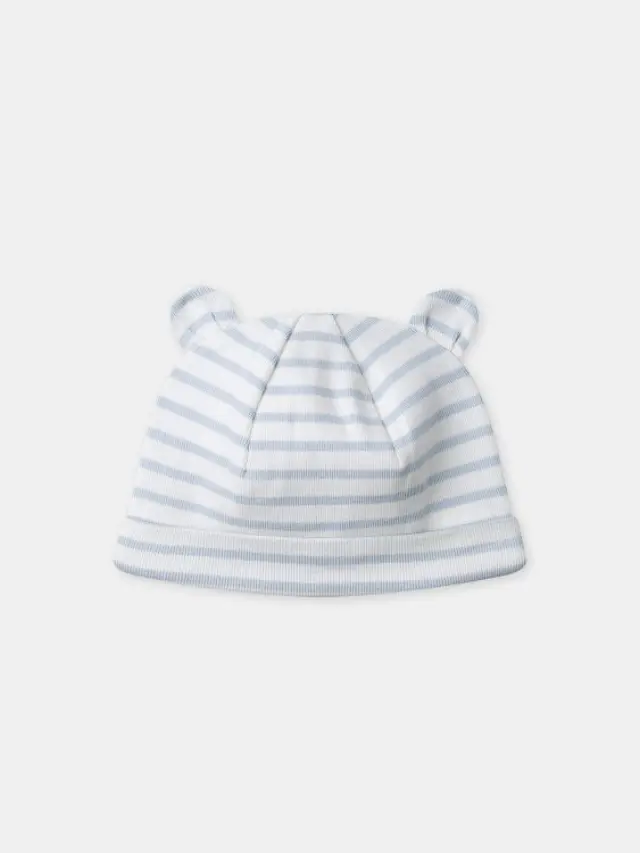 Βρεφικό Καπέλο για Αγόρια Bear Stripes ΜΠΛΕ 3