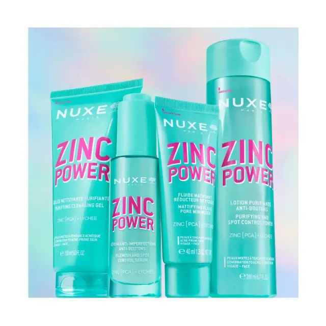 Nuxe Zinc Power Mattifying Fluid Pore Minimizer, Κρέμα για Μείωση Πόρων και Ματ Αποτέλεσμα 40ml 2
