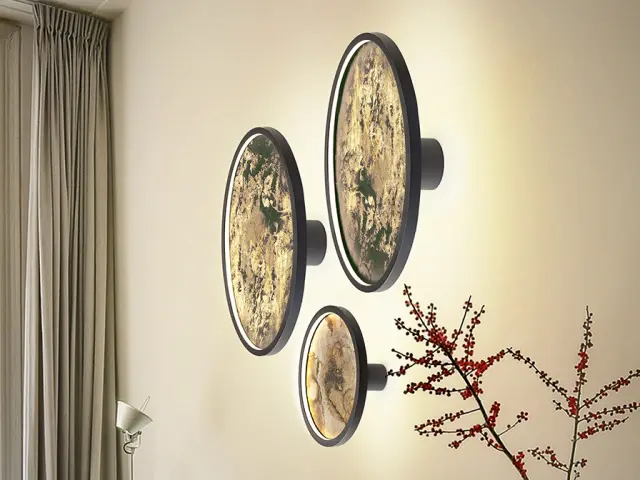 Φωτιστικό τοίχου Stone black LED CCT D60 με slate όψη Γκρί Μαύρο Σκούρο Γκρί 2