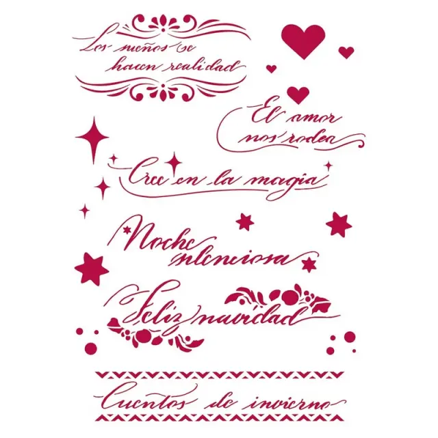 Stencil 21x29,7cm Stamperia, Spanish quotes