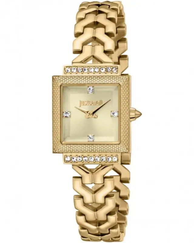 Just Cavalli Angola Crystals JC1L405M0035 Γυναικείο Ρολόι Χρυσό με Κρύσταλλα - One Size