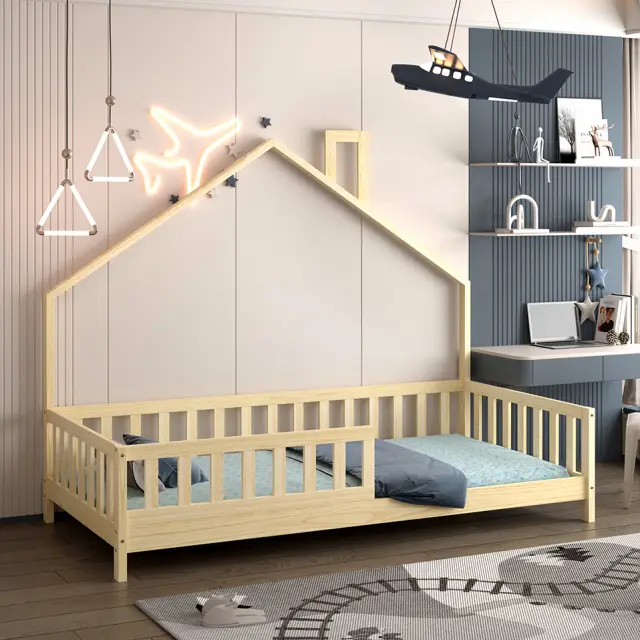 ΚΡΕΒΑΤΙ ΠΑΙΔΙΚΟ FB9740.01 τ.MONTESSORI ΞΥΛΟ ΠΕΥΚΟ ΦΥΣΙΚΟ--ΓΙΑ 190x90εκ 2