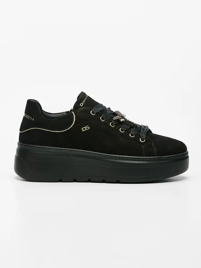 Donna Serena Sneakers Γυναικείο δέρμα Nubuck Μαύρο DSE/5885 NERO 3