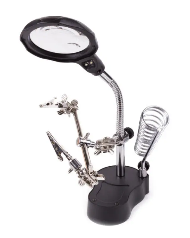 Magnifying glass profi + holding clamp