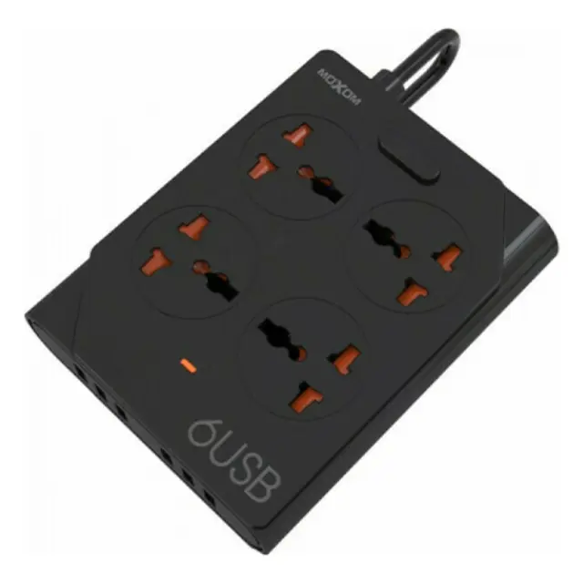 Moxom KH-63Y Πολύπριζο 4 Θέσεων με 6 USB και Καλώδιο 1.5m 3